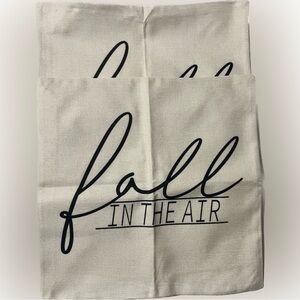 NWOT Pillow Covers FALL IN THE AIR Zipper Closure Cream Black Accent Square